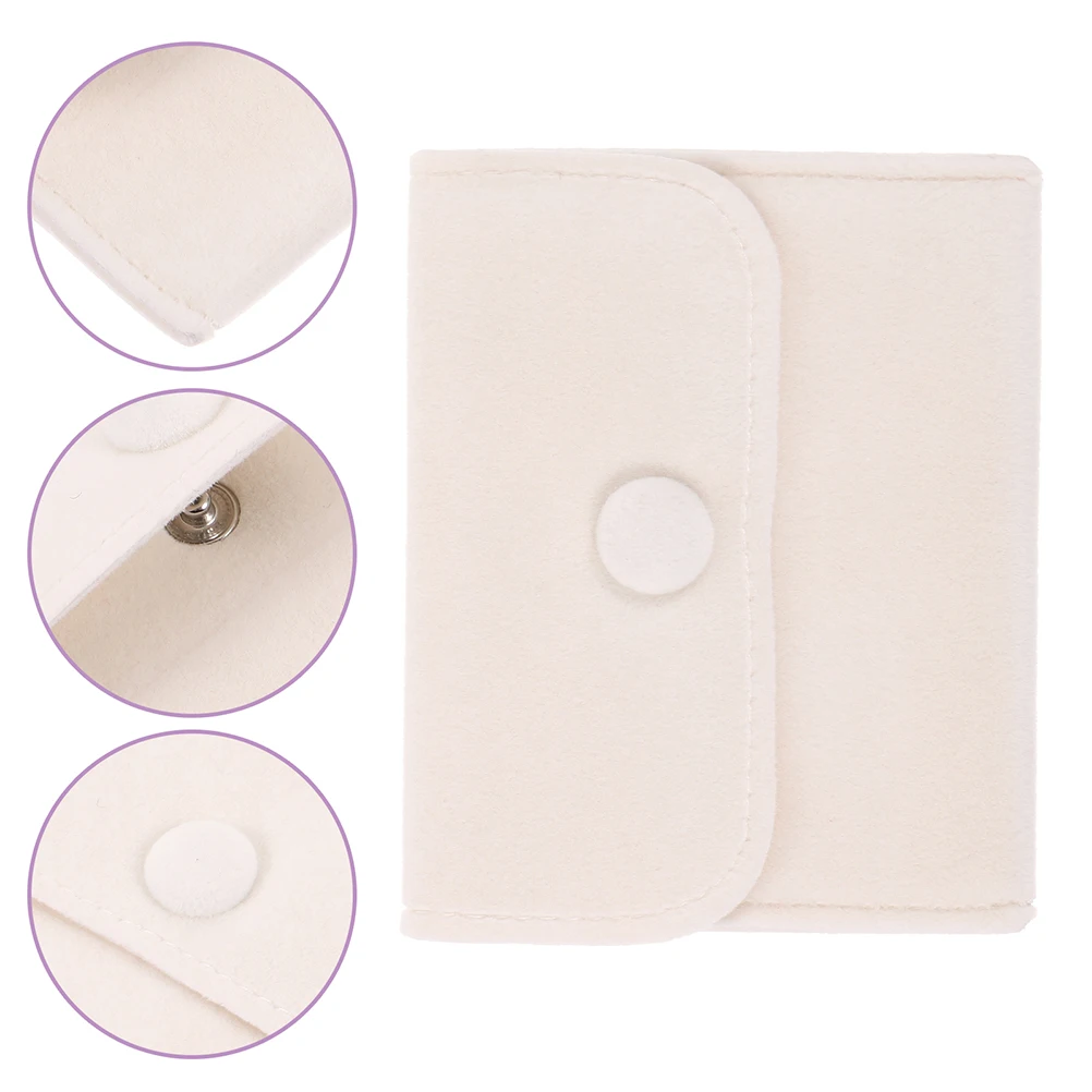 

2pcs Jewelry Bag Elegant Anti-Scratch Pouch Small Storage Pouches For Earrings Necklaces Rings With Snap Button Wedding