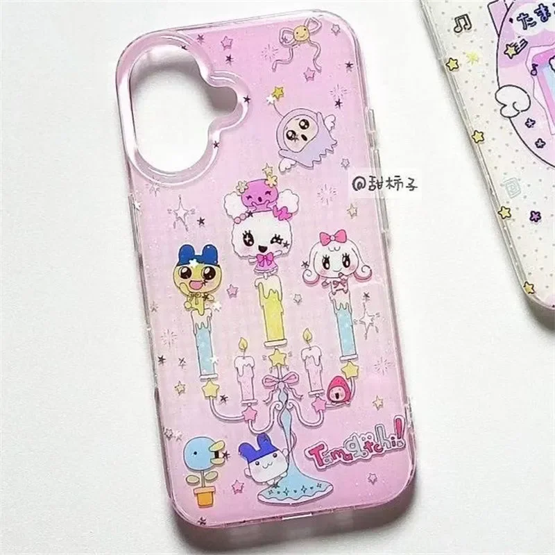 اليابانية لطيف تماغوتشي الإبداعية الحلو جميل قضية الهاتف آيفون 17 AIR 16 15 14 13 12 11 برو ماكس Y2K واضح غطاء أسود