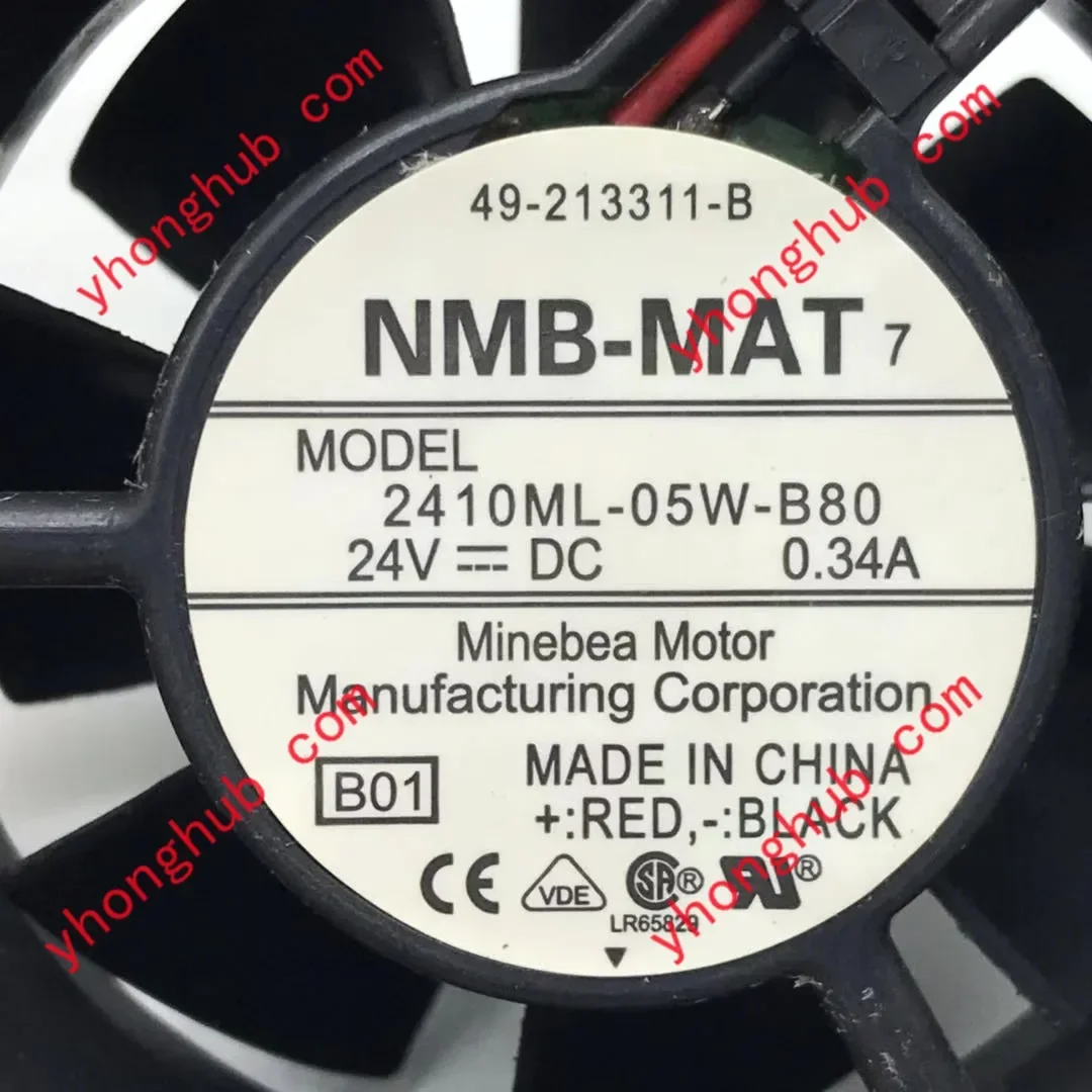 NMB-MAT 2410ML-05W-B80 B01 DC 24V 0,34A 2-draads 60X60X25mm serverkoelventilator