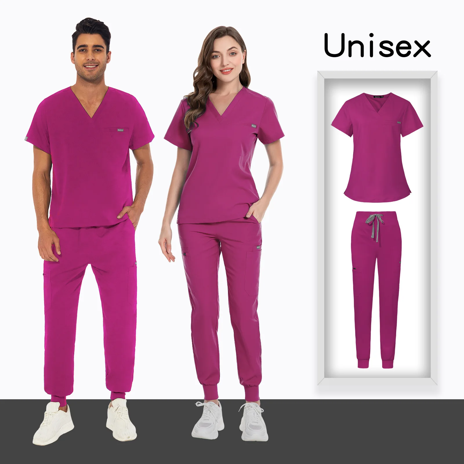 Uniformes médicos Unisex, uniforme clínico, ropa de enfermería, disfraz de médico, enfermera, conjuntos de ropa de trabajo de dentista, incluye Tops y pantalones