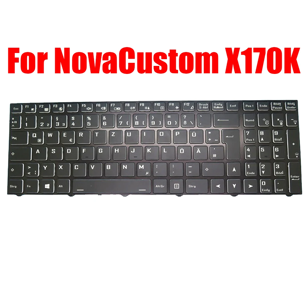 

US GR Laptop Keyboard For NovaCustom X170K Germany English With Backlit&Frame