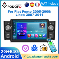 Podofo 7” 2din Android Car Stereo Radio For Fiat Punto 2005-2009/Linea 2007-2011 Carplay Android auto WIFI GPS Radio Bluetooth