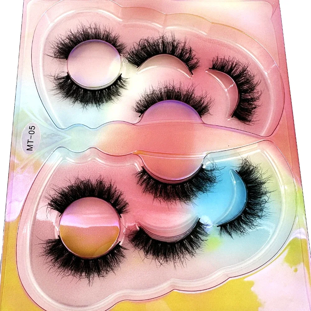 HBZGTLAD 5 ペア 3D ミンクまつげナチュラルロングフルストリップショートミンクまつげつけまつげメイクアップ偽まつげ黒まつげ