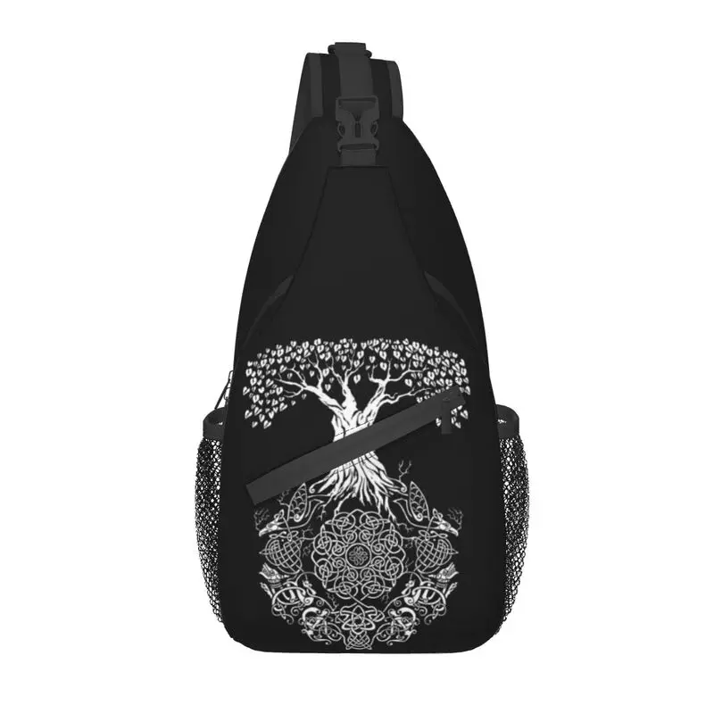 

Cool Tree Of Life Vikings Valhalla Son Of Odin Crossbody Sling Backpack Men Yggdrasil Shoulder Chest Bags for Hiking