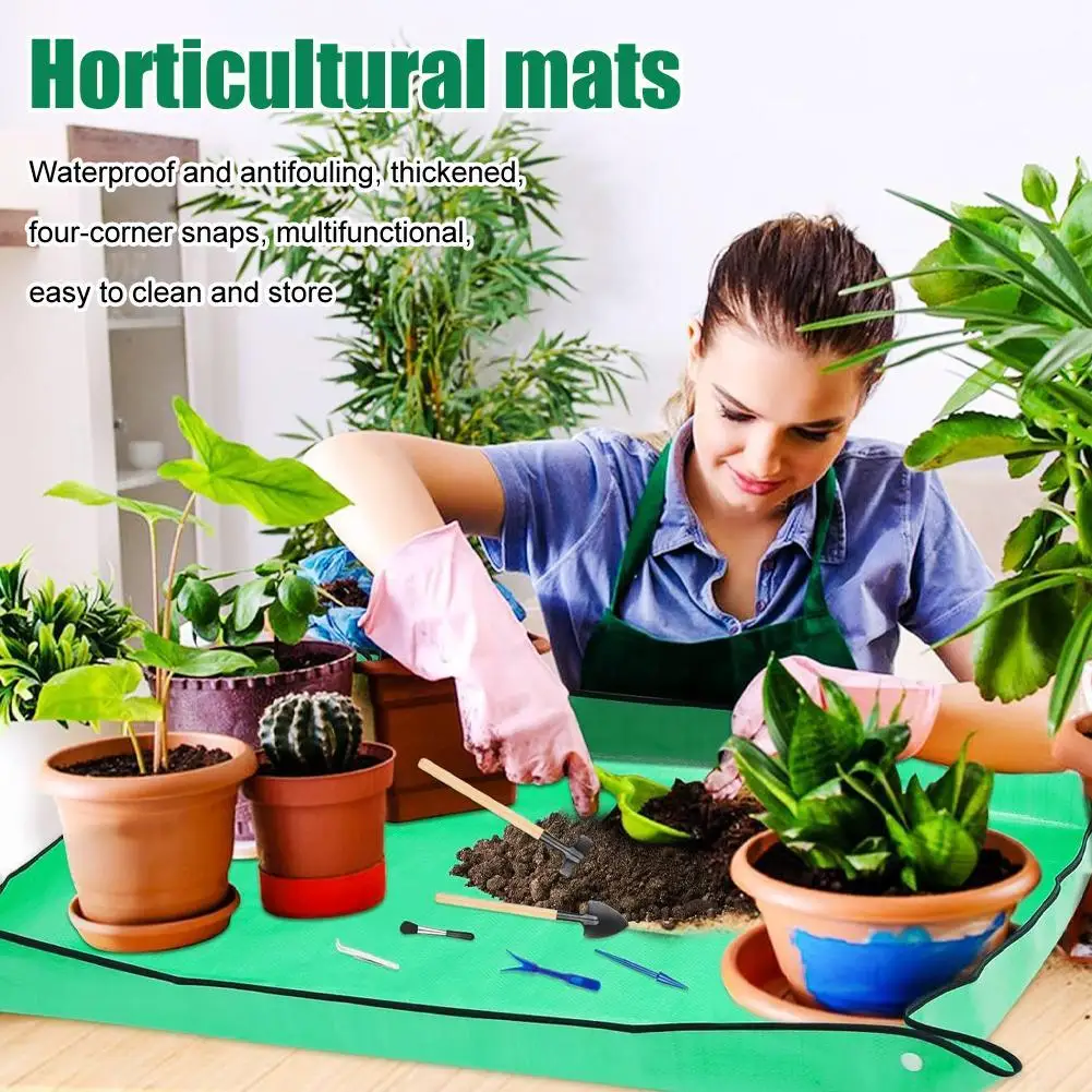 

Водонепроницаемый квадратный коврик для пересадки комнатных растений, поддон для суккулентов, складной садовый аксессуар
