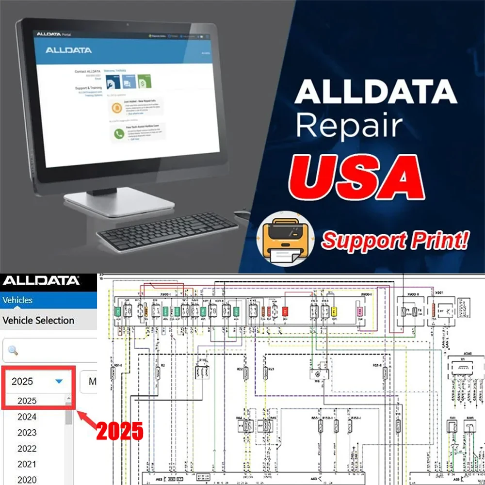 2025 Alldata US Auto Data Workshop Repair Online Account Software Wiring Diagram Full Version Haynes-Pro Mit-chell All Data USA