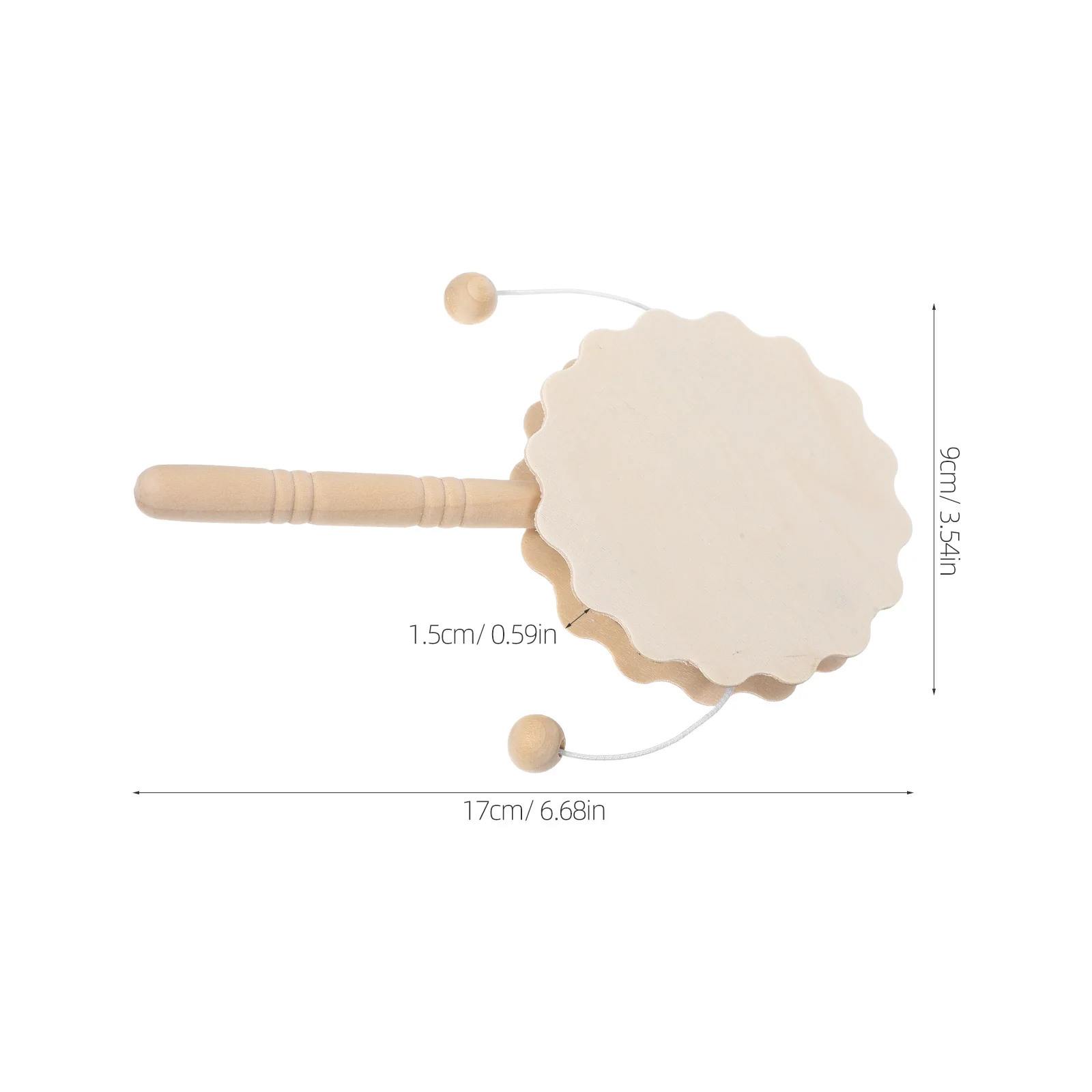 4개 미완성 나무 딸랑이 드럼 DIY 페인팅 어린이용 손으로 그린 공예품 그래피티 딸랑이 드럼 나무 DIY 장식품 수공예품