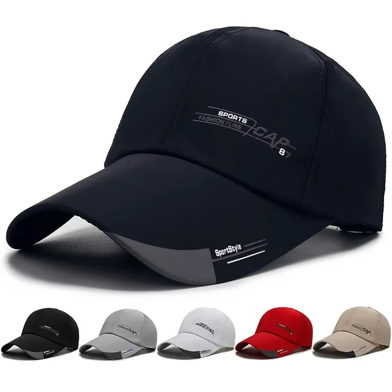 Unisex-Baseballkappen, schlichtes Design, verlängerte Krempe, Snapback-Kappen für Männer und Frauen, Outdoor, Sonnenschutz, Sport, Herrenkappen, FashionCanvas