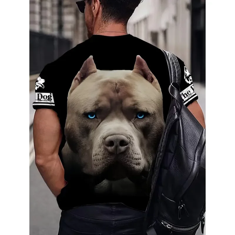 2026 Men's 3D Digital Print Dog Graphic T Shirt Short Sleeve Crew Neck Oversized Tee Casual Outdoor Streetwear Hot Sale