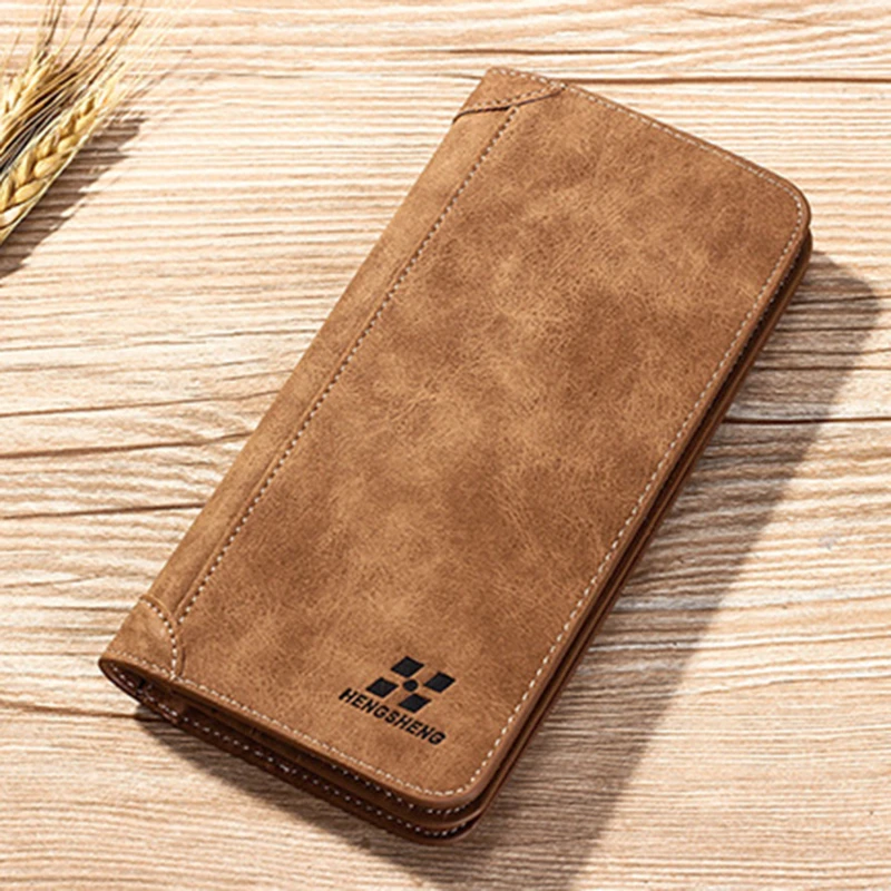 

New Men's Wallet Frosted Leather Short Wallet Vertical Double Fold Retro Wallet Korean Multi-card Wallet For Young Wallet 2024