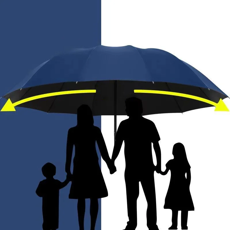 Oversized Folding Umbrella 12 Bone Umbrella Windproof And Waterproof Large Sun And Rain Umbrella For Travel And Family Use