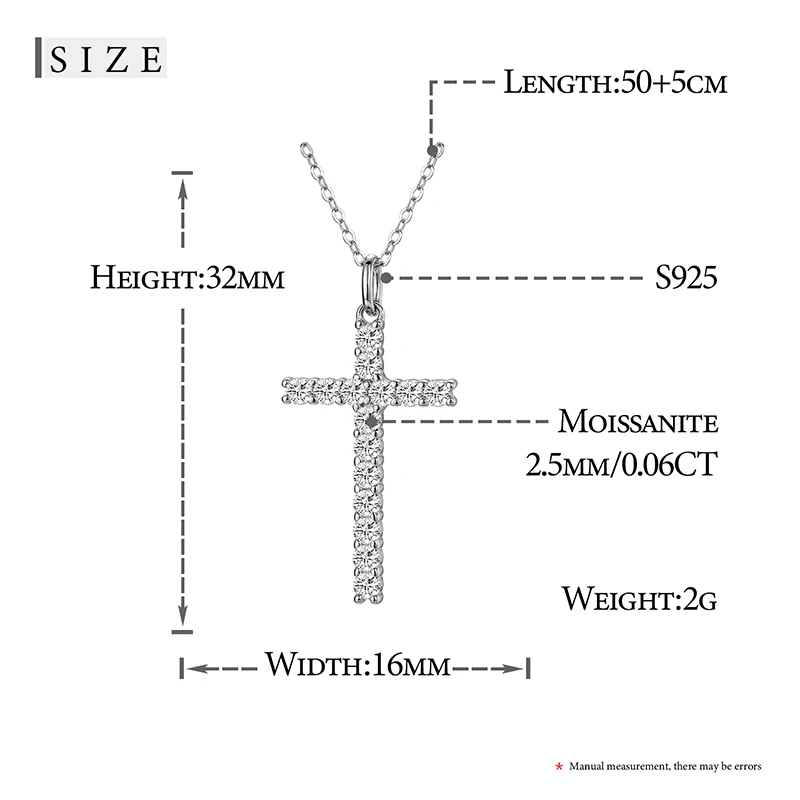 Imagem -06 - Colar Religioso de Prata Esterlina com Pingentes Cruzados para Homens e Mulheres Jóias Banhadas a Ouro Branco 925 18k Moissanite Real