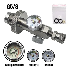 HPA Tauchen HP Tankstelle Lade adapter 6000psi(400bar)/5000psi/350bar Gauge Din Stecker Stecker Stecker/Buchse