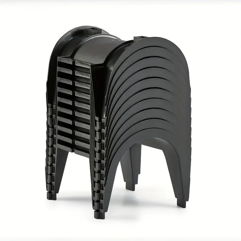 10-Bottle Black Plastic Countertop Wine Rack, Modern Holder for Kitchen, Bar, Cabinet & Pantry Storage