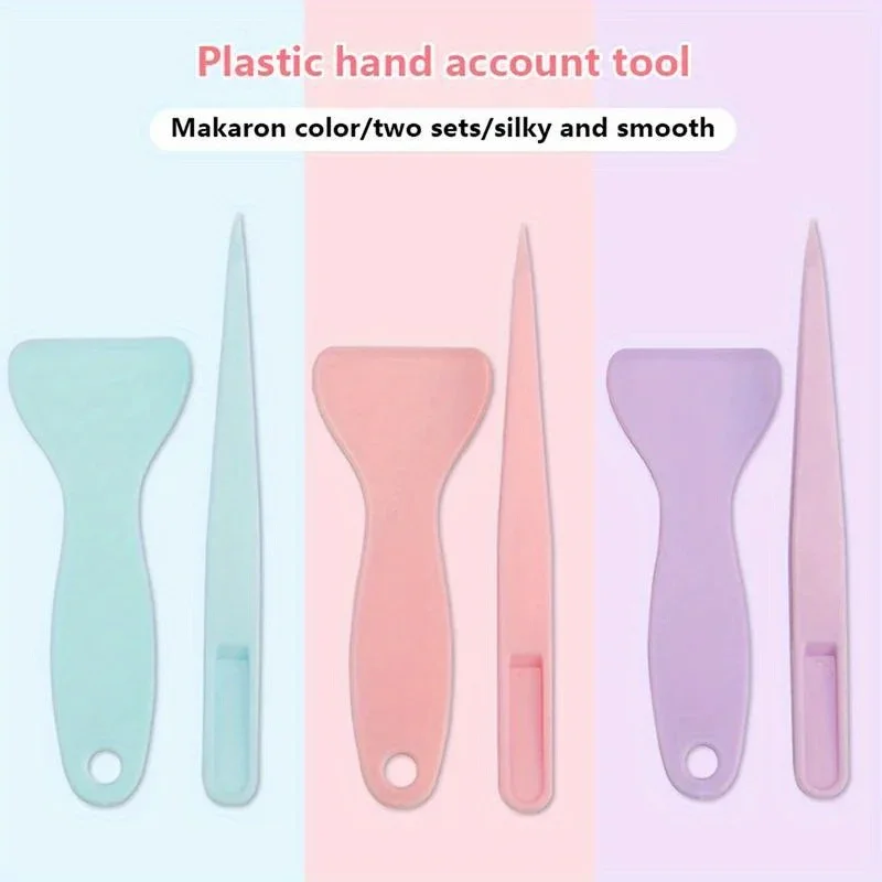 Two-piece set of scrapbook stickers plastic tweezers scraper multi-tool Stationery DIY magazine album school supplies