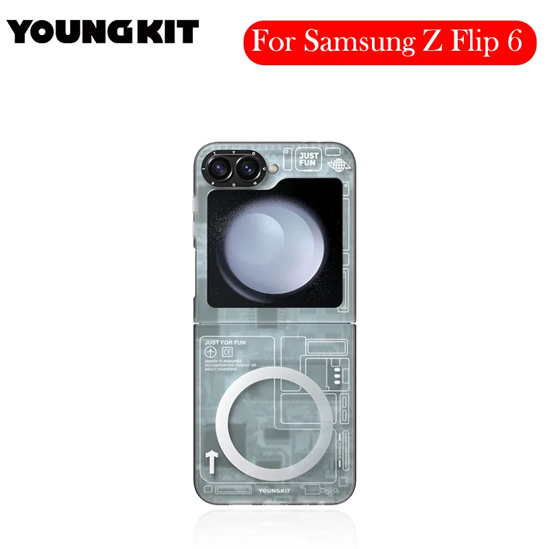 

Магнитный чехол YOUNGKIT для Samsung Z Flip 6, матовая задняя крышка