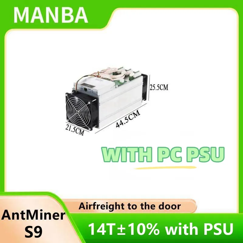 

Used AntMiner S9 14T 14000Gh/s 14th/s with PSU S9 Bitcoin Miner 16nm 1372W BM1387 Miner delivery within 48 hours