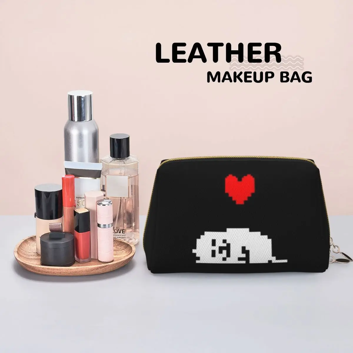Undertale Annoying Dog Video Game Cute Women Cosmetic Bags Travel Makeup Organizer Pouch Toiletry Storage Dopp Kit Box