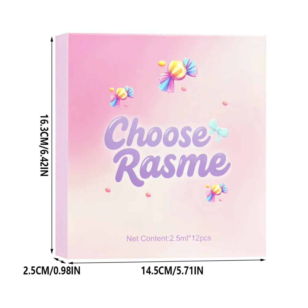 CHOOSERASME 12-Farben-Lipgloss-Lippenstift-Set, flüssig, matt, samtig, Damen-Make-up, langlebig, wasserfest, Weihnachtsgeschenke