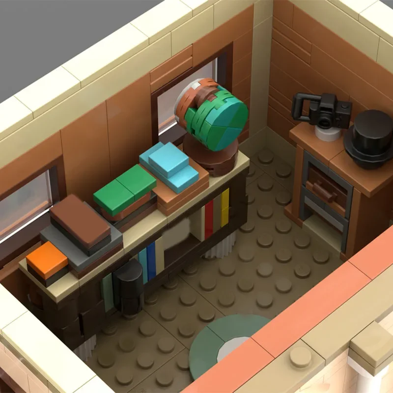 2704pcs MOC Werkstudio en Apotheek - Bouw van Boutique Architectuur Bouwstenen Bakstenen Speelgoed Verjaardag Festival Cadeau