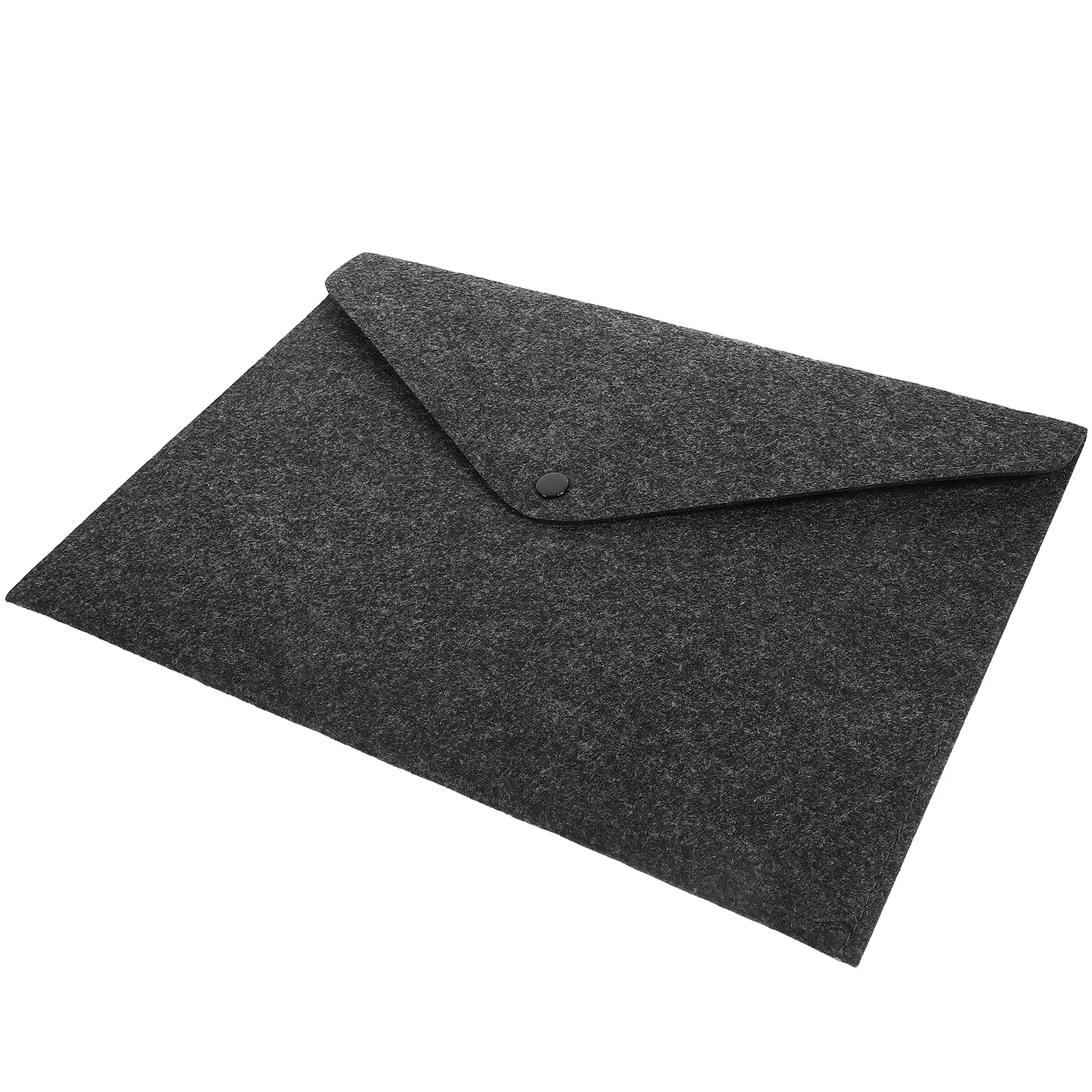 Felt File Folder Dark Grey Large Capacity A4 Paper Document Organizer Button Closure Office School Envelope Handbag Letter Size