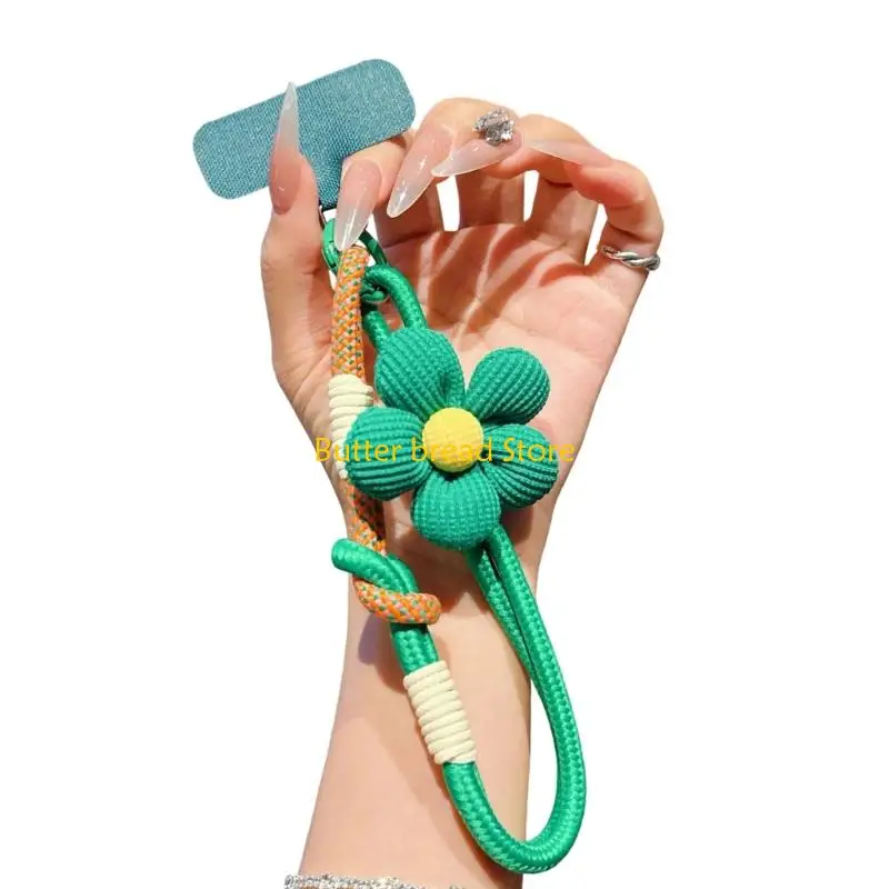 W89C Anti Loss Wrist Strap for Smartphone with Fashion Flower Pattern Wrist Lanyard for Secure Holding