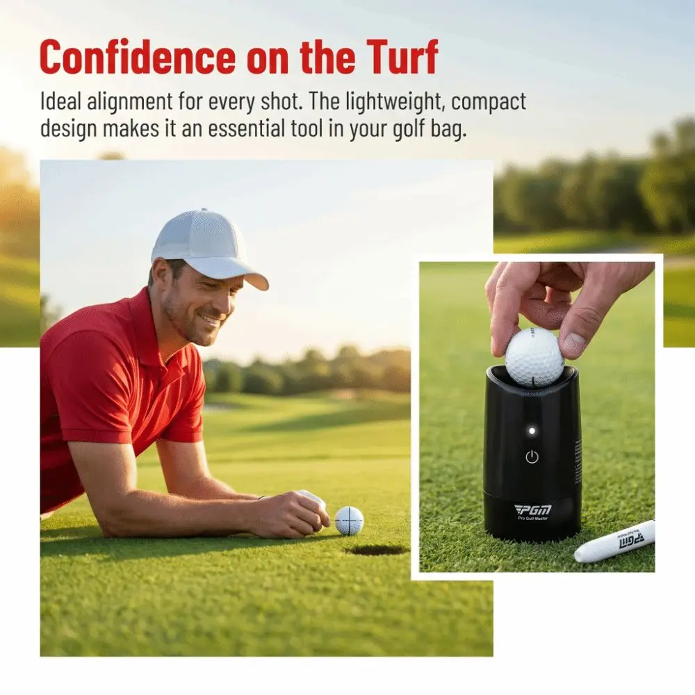 1set Plastic Body Golf Ball Marker Automatic Drawing Center of Gravity Golf Ball Liner Compact Size Electric Motor Marker Case