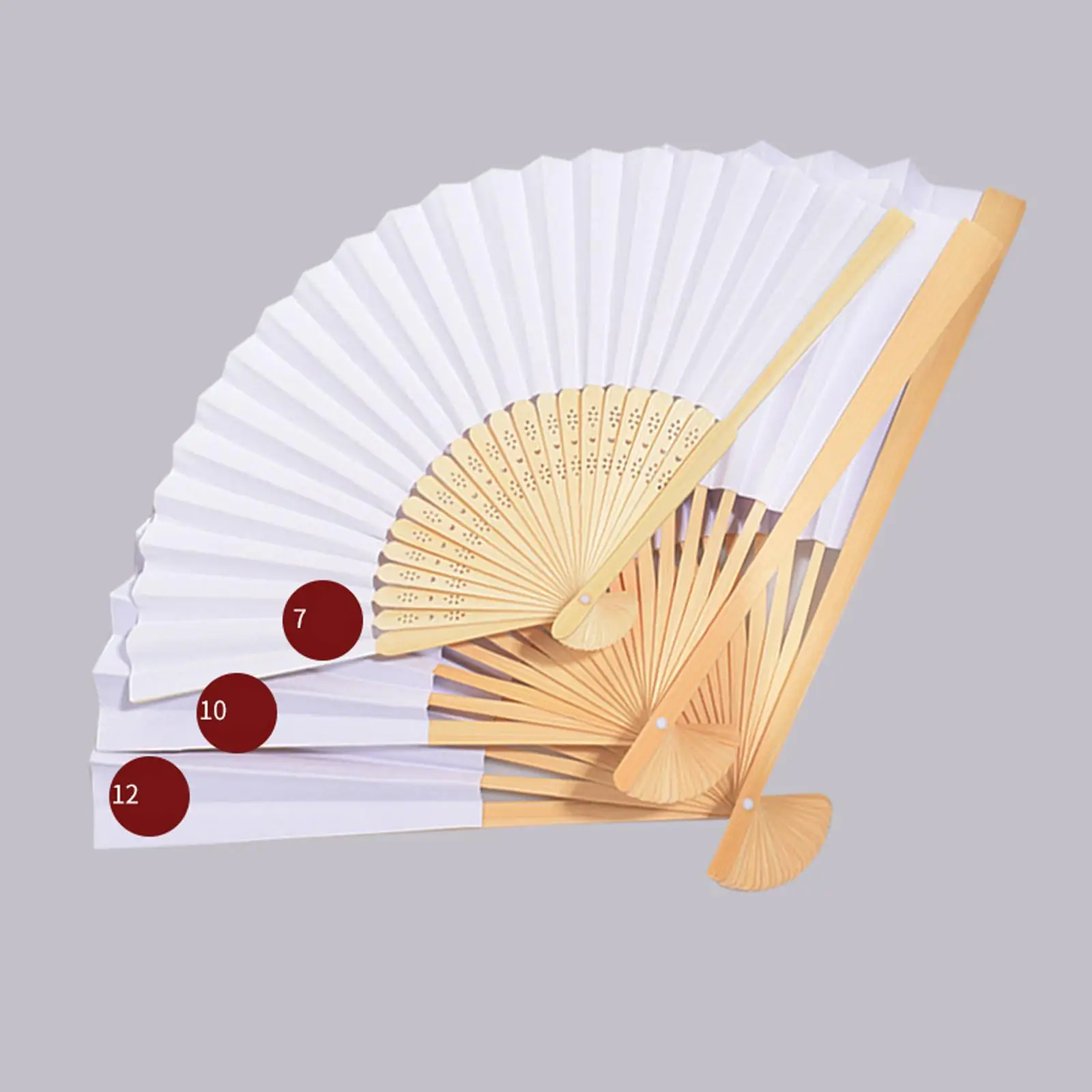 Handheld Blank Folding Fan White Paper for DIY Painting Bamboo Hand Fan for Party Decorations Kids Craft Supplies Portable