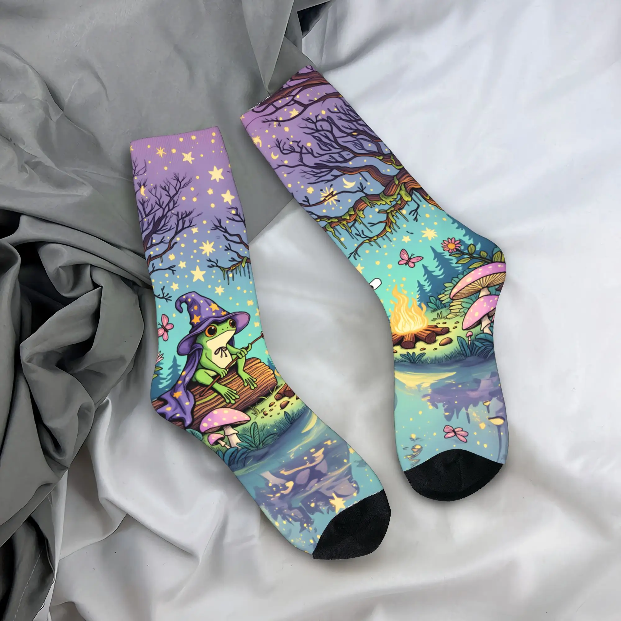 

Mysterious Eye Psychedelic Frog Socks Non Slip Stockings Men's Soft Outdoor Sports Socks Winter Funny Design Socks