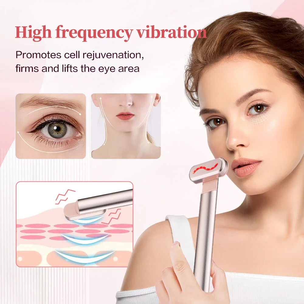 EMS Microcurrent Eye Lifting Massager LED Vibration Massage Eye Skin Anti Aging Facial Tighten Beauty Device Remove Dark Circle