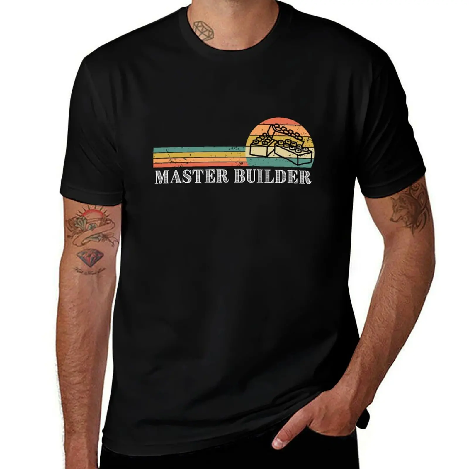 Master Builder - Block Building Kids/Adult Birthday Gift T-Shirt cotton man t-shirts customs anime stuff men tshirt