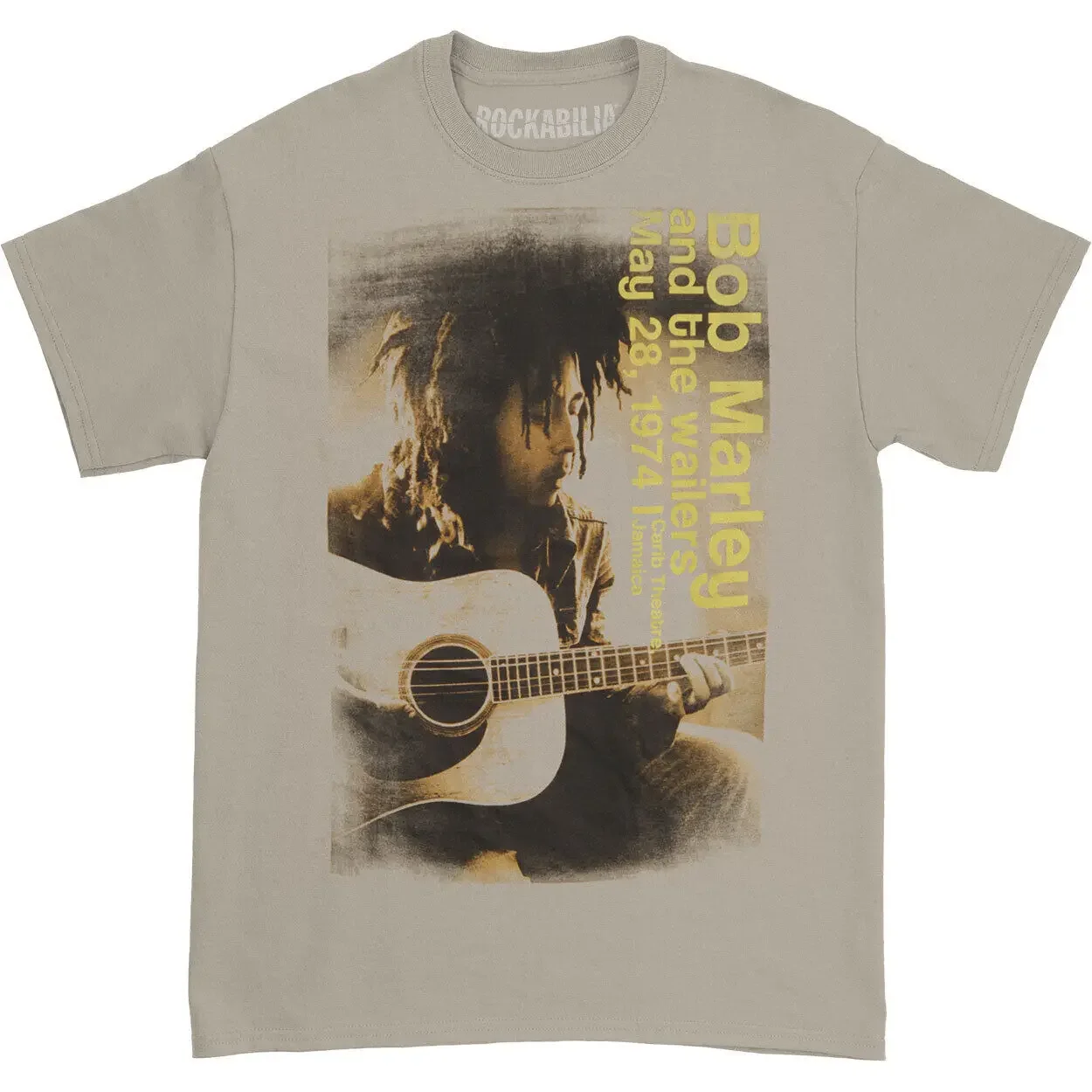 Men'S Bob Marley May 28 1974 T Shirt Small Grey