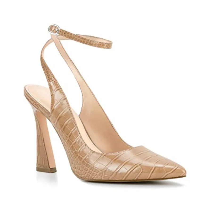 

Womens Closed Toe Ankle Strap Heels Pointed Toe Pumps Shoes Slingback High Heel Wedding Dress Shoes