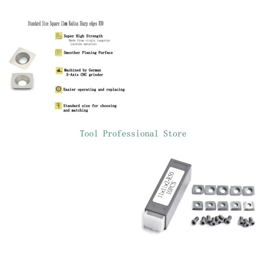 

57QF 10 шт. квадратные карбидные вставки для DIY токарного станка по дереву, более грубый инструмент