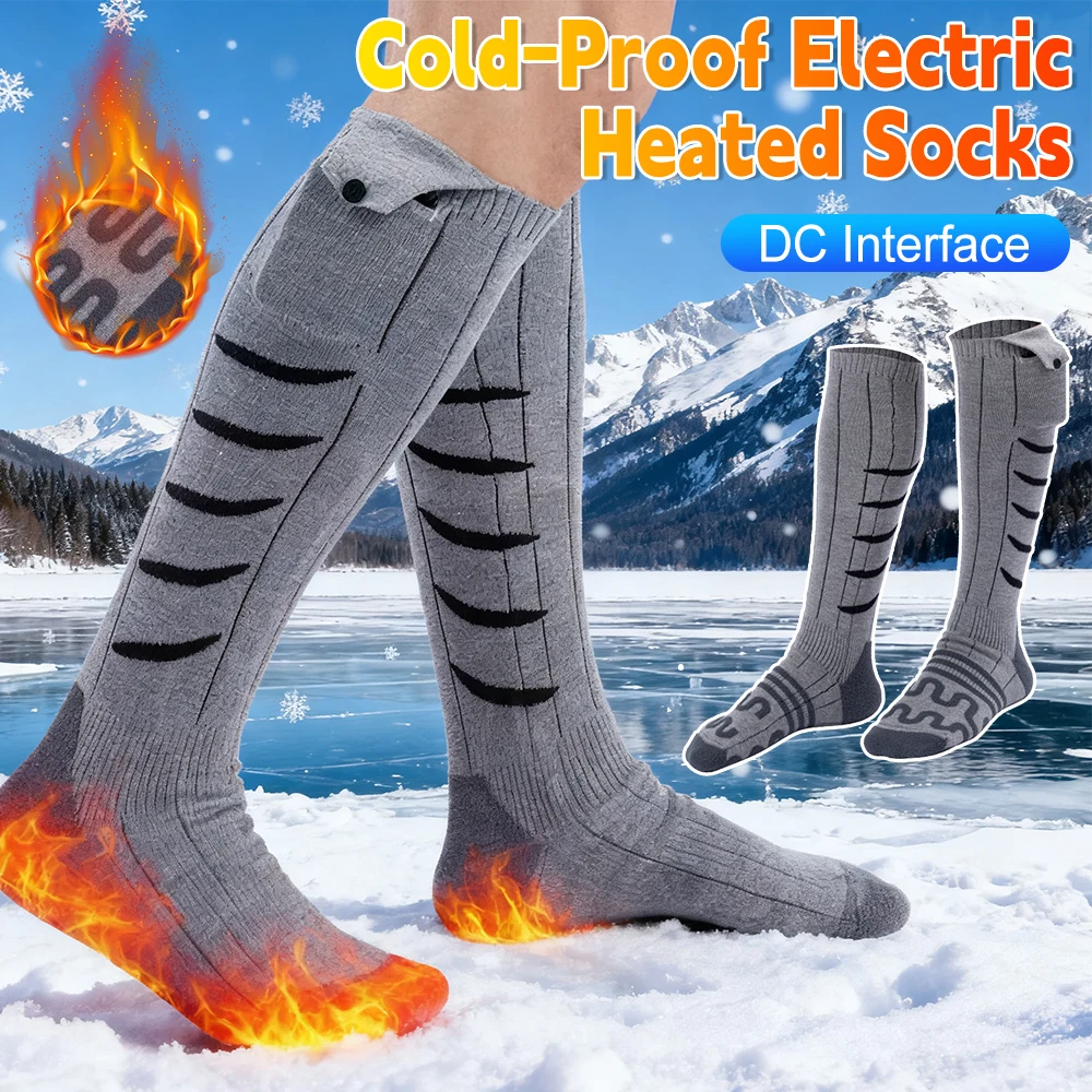 

1Pair Winter Heated Socks Unisex Heated Long Socks Thermal Cold-Proof Heating Skiing Socks Foot Warmer For Outdoor Skiing Hiking