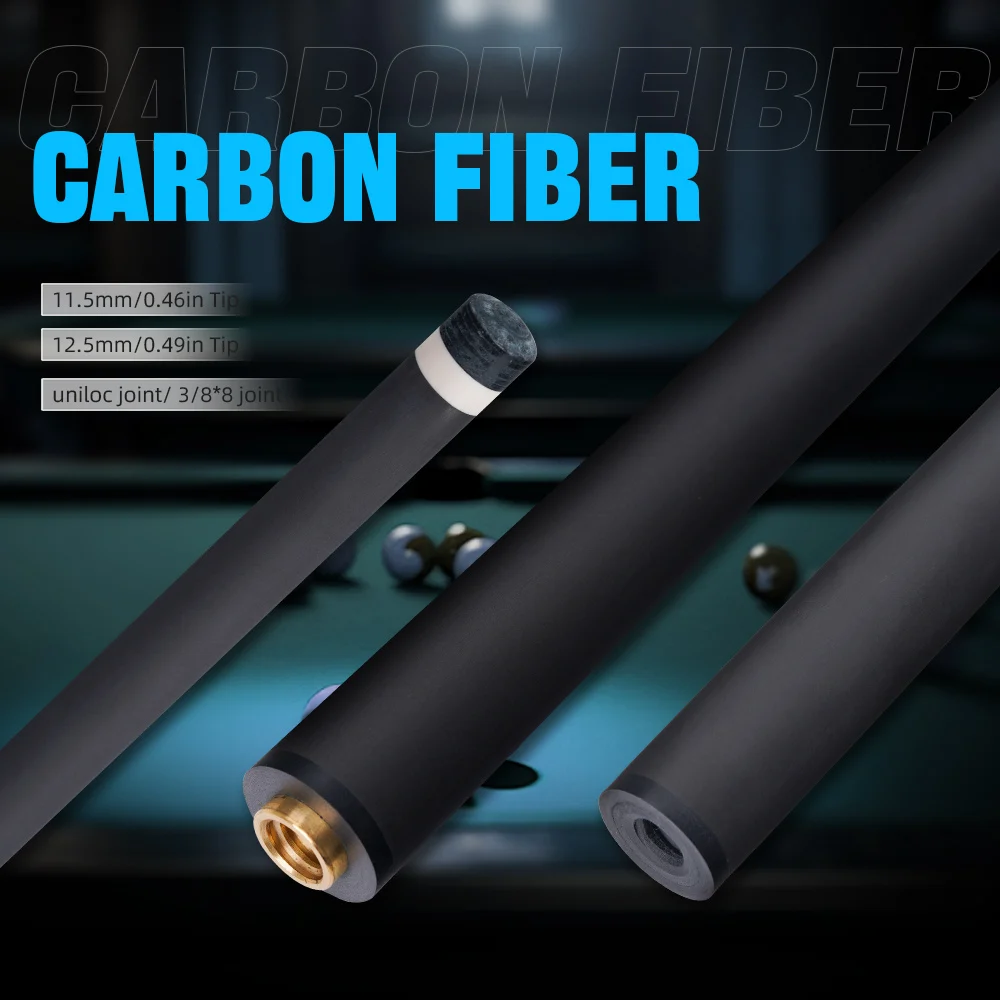 

Carbon Fiber Shaft with Uni-loc and 3/8*8 Pin Joint Professional taper shaft for Pool cue Billiard cue Stick