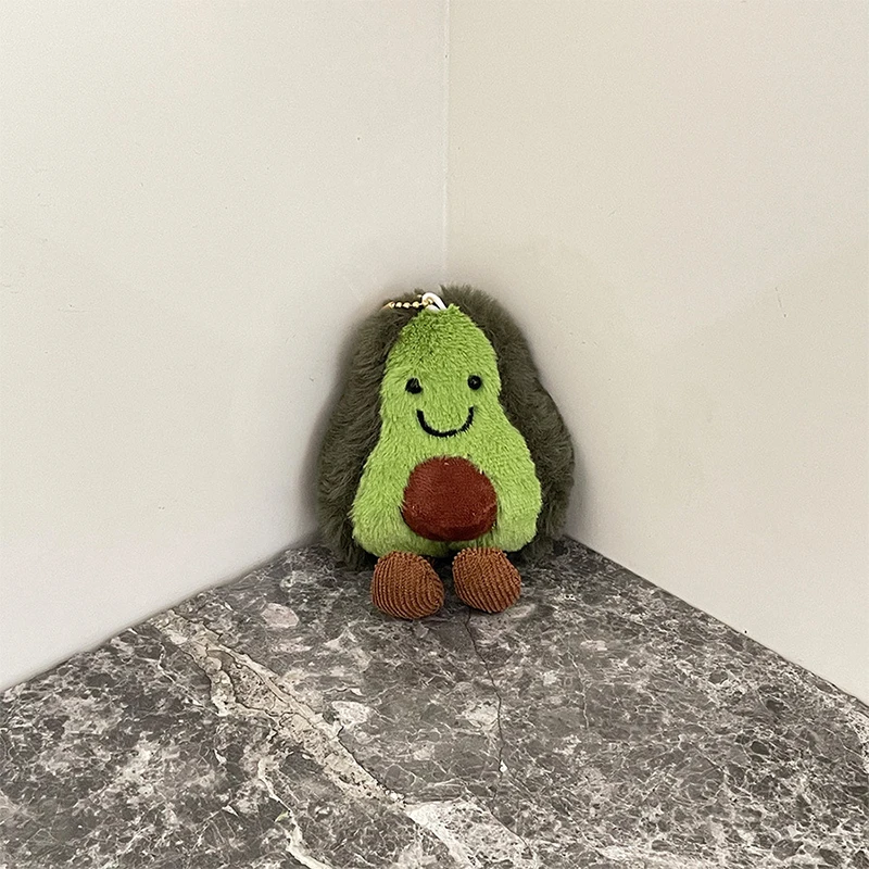 1PC Simulated Fun Avocado Plush Pendant Cute Cartoon Fruit Doll Toy Keychain Backpack Keyring Ornament DIY Accessories Gift