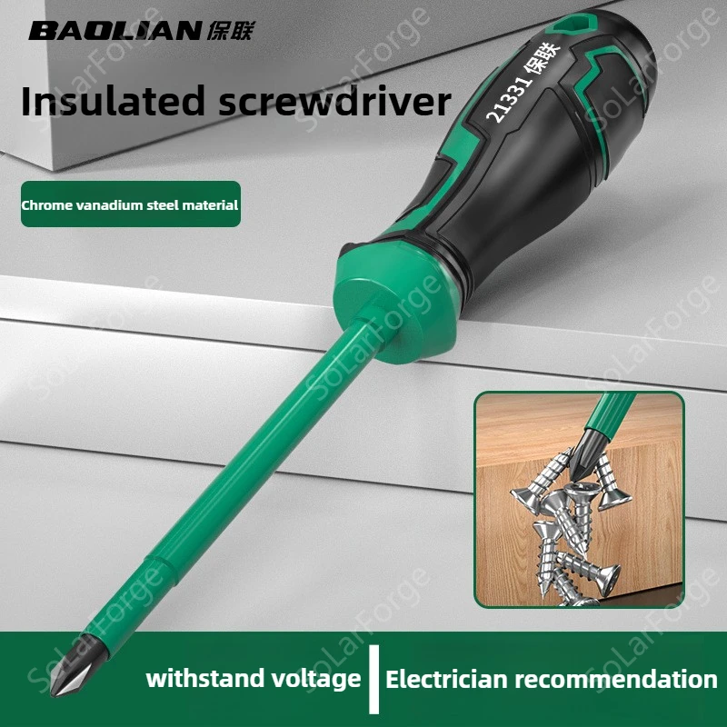 1 PC Insulated Screwdriver Slotted Phillips Nut Driver Magnetic Screw Key Bits Electrician's Professional Maintenance Hand Tool