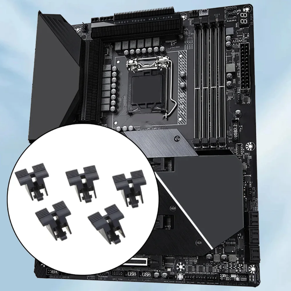 5 pçs computador desktop mainboard pcie x16 soquete substituição com clipe de fixação rabo de peixe pcie x16 soquete slot soquete substituição