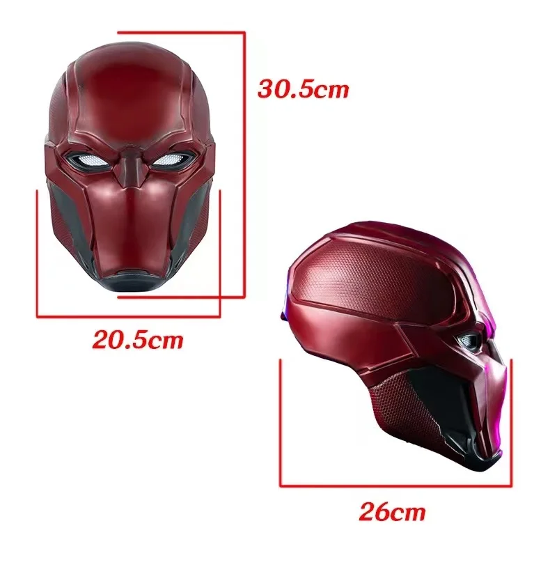 Film czarny charakter Cosplay Red Hood maska Bat Red Hood kask człowiek na całą głowę żywica przebranie na karnawał Prop replika fantazyjne ozdoby
