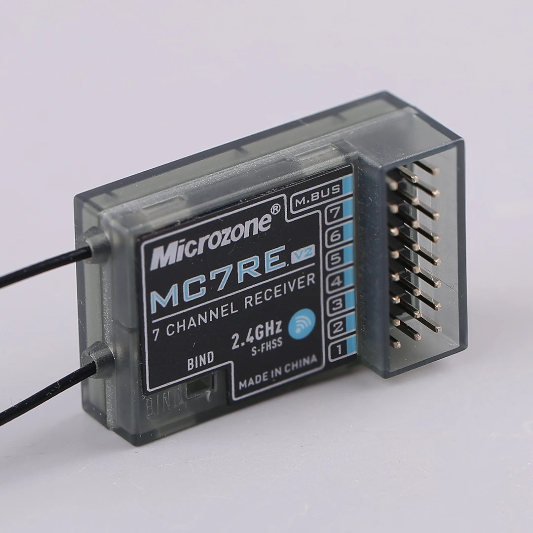 Microzone MC7RE V2 Receiver 7-Channel Fixed Wing Vehicle and Vessel Model MC6CMini Remote Control