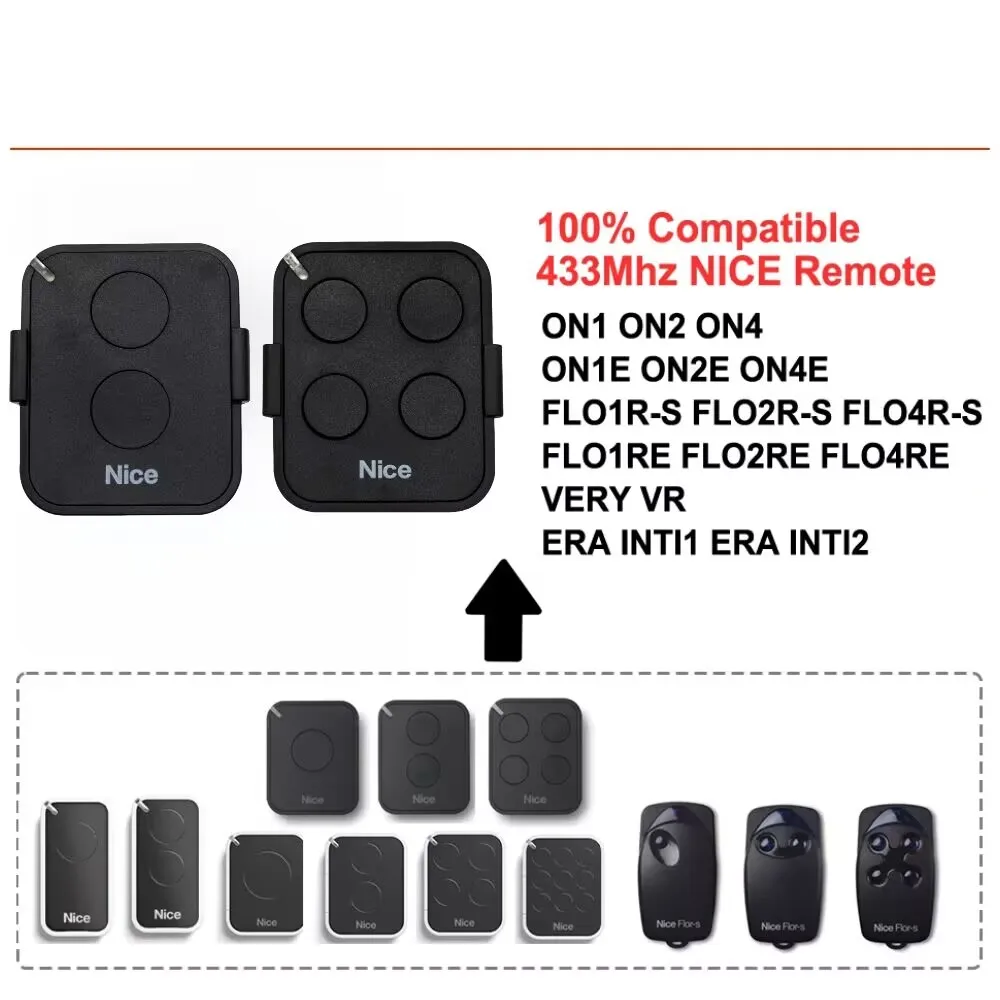 NICE ERA FLOR FLO4RE FL02RE 433.92MHz باب المرآب عن بعد متوافق مع NICE ON2 ON4 ON2E ON4E INTI1 INTI2 FLO2R-S FLO4R-S