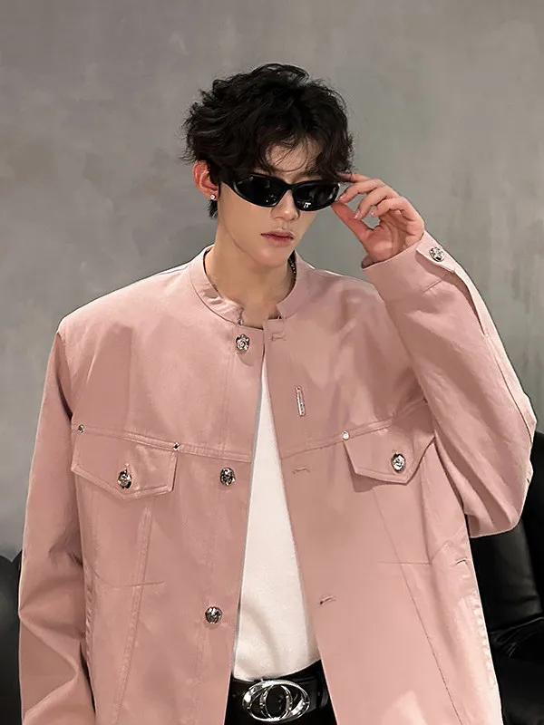 

Мужской повседневный комплект Tangz Studio: куртка и брюки с укороченным воротником, стереоскопический крой, весна-осень, стильная уличная одежда