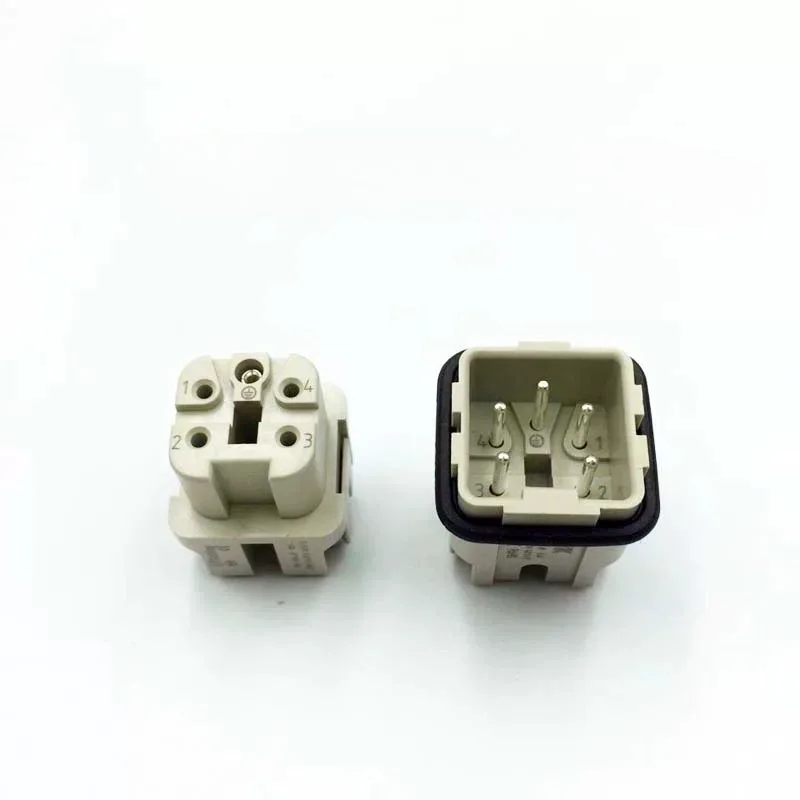 Hot runner temperature control box Heavy duty rectangular connector 4/5 pin male plug male core female plug junction box seat