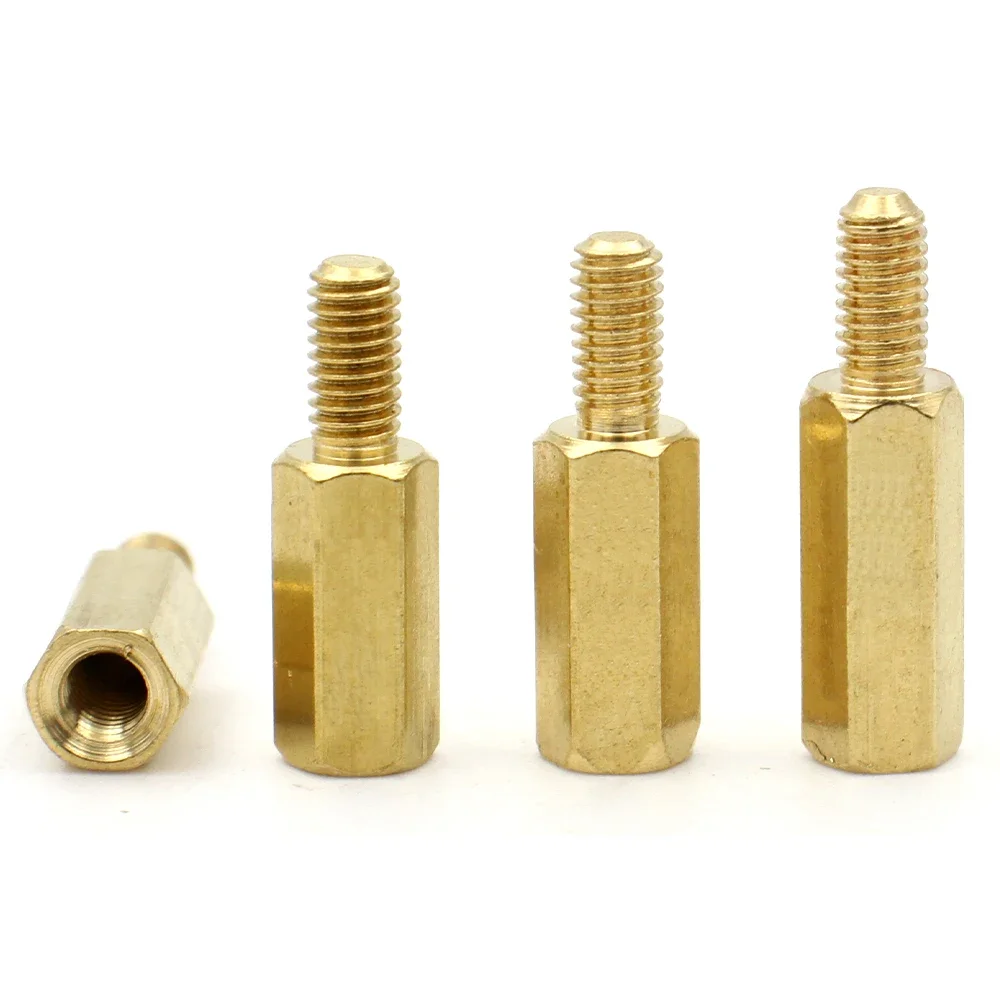 M2-M6 Long Hexagonal Brass Male to Female Threaded Standoff Spacers, PCB Circuit Board Mounting Spacers 5/10/20/50pcs