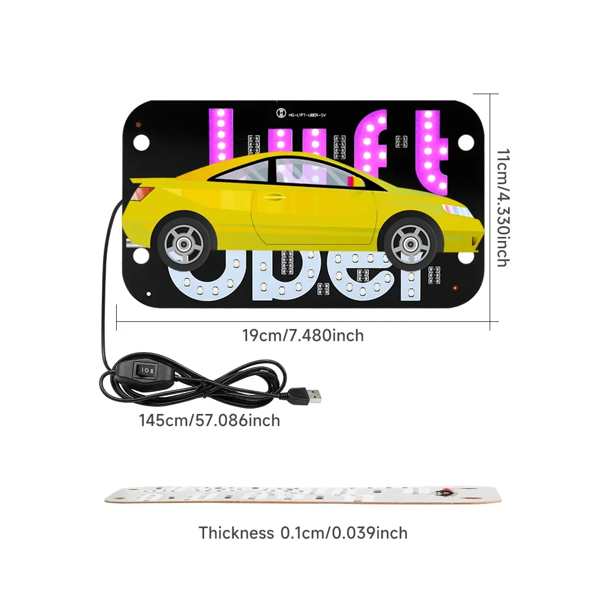 1PCS Car LED Taxi TAXI USB Indicator Light UB-ER TYPE-C Car Light License Plate Light 5-6V