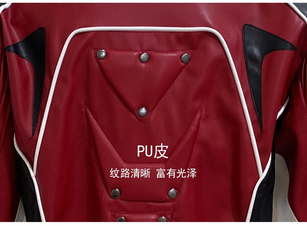 2025 Men's Autumn New High-End PU Leather Jackets Contrast Color Splicing Padded Shoulder Men's Motorcycle Leather Jacket Coats