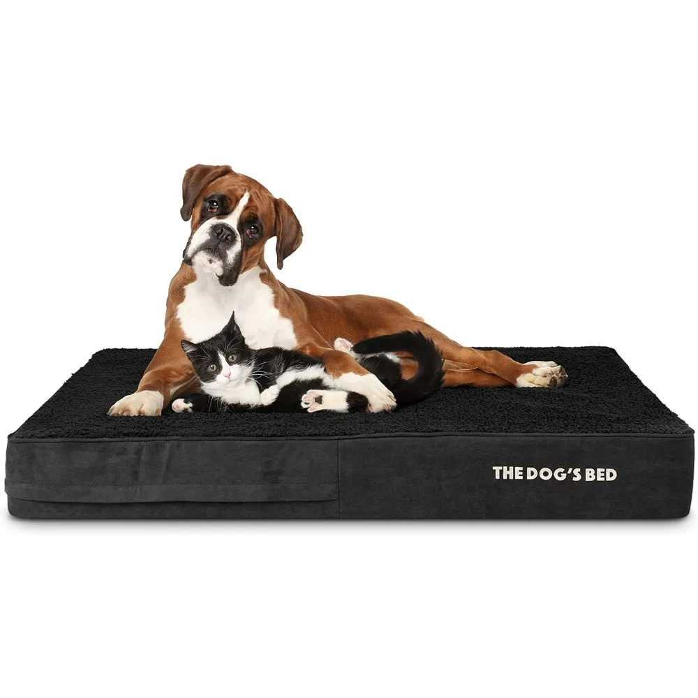 

Bed Orthopedic Memory Foam Dog Bed, XXL Black Plush, Pain Relief for Arthritis, Hip & Elbow Dysplasia, Post Surgery, Lameness,