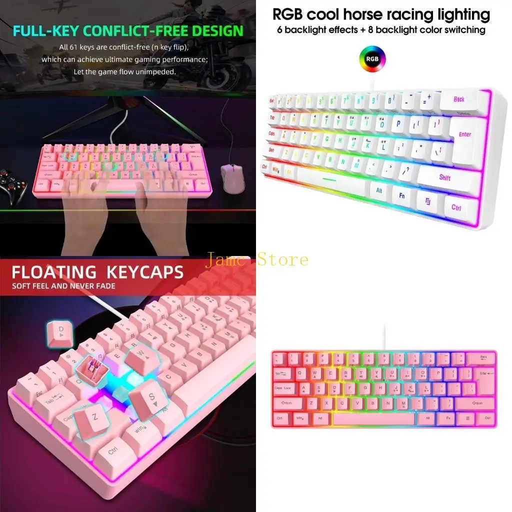 

LX0B RGB клавиатура с подсветкой ультракомпактной клавиатуры Mini-клавиатура функция клавиатуры