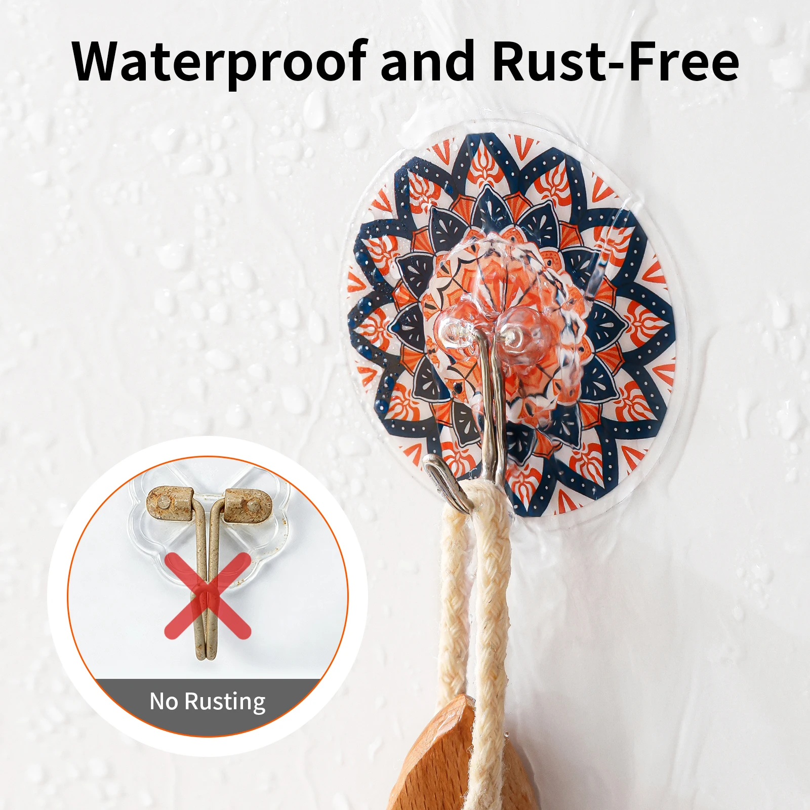 Garment Adhesive Hooks Set Strong Wall Hangers, Self Adhesive Heavy Duty Hooks for Jackets Bags Accessories Closet Storage Organ